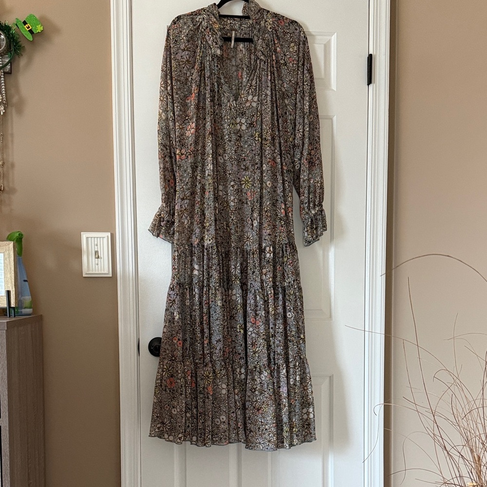 Free People Multicolor Floral Long Sleeve Dress